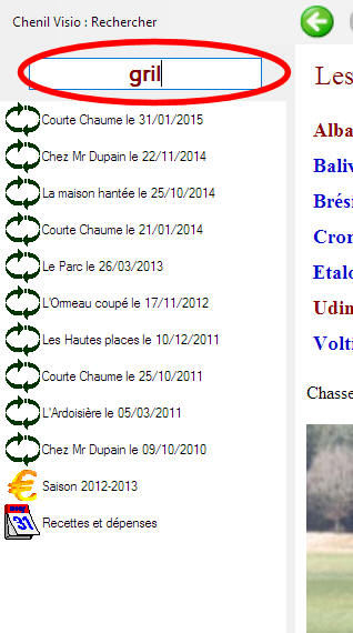 Visionneuse Rechaercher