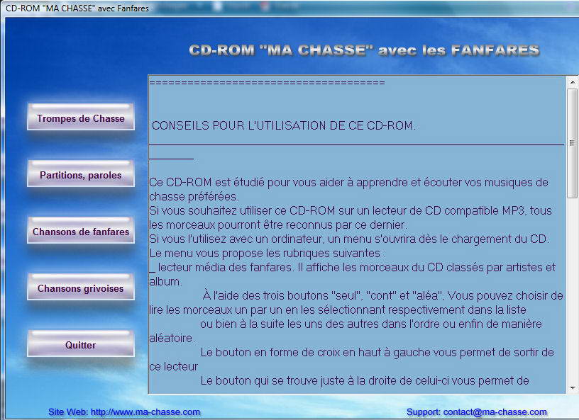 menu cdrom FANFARES