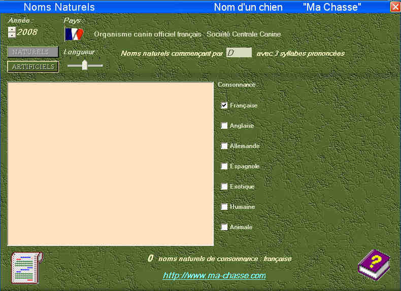 vue cran logiciel nom d'un chien