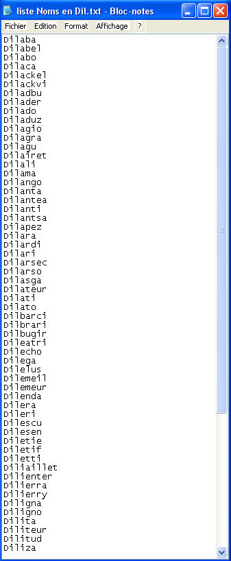 vue cran logiciel nom d'un chien